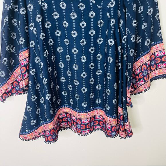 Altar’d State blue pink white floral boho midi dress small - Picture 3 of 8